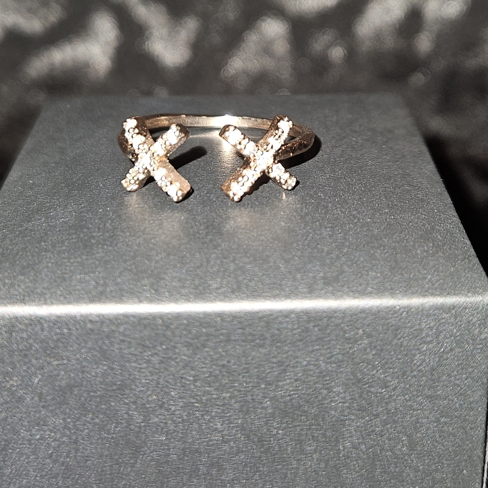 Gold X-Cross Ring